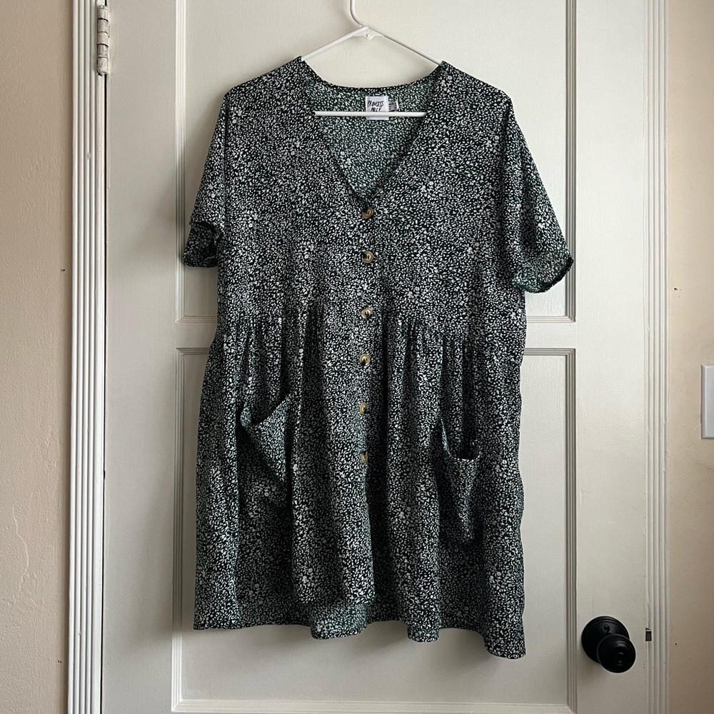 Princess Polly Green floral mini dress